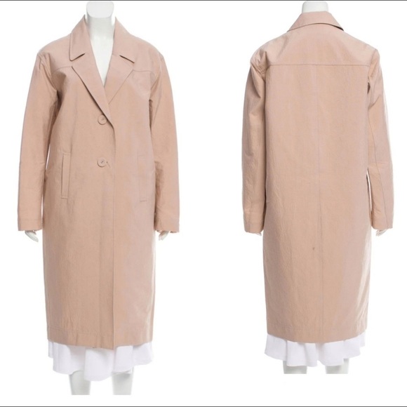 BECKEN Oversize Lightweight Silk Long Coat Size XS - Picture 8 of 8
